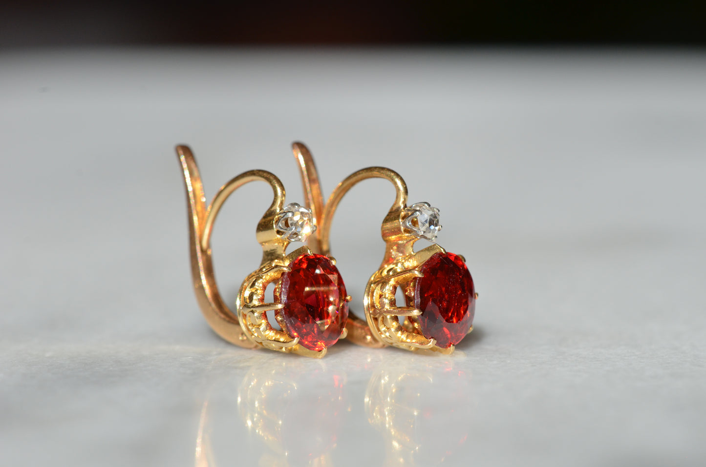 Striking Antique-Inspired Red Paste Earrings