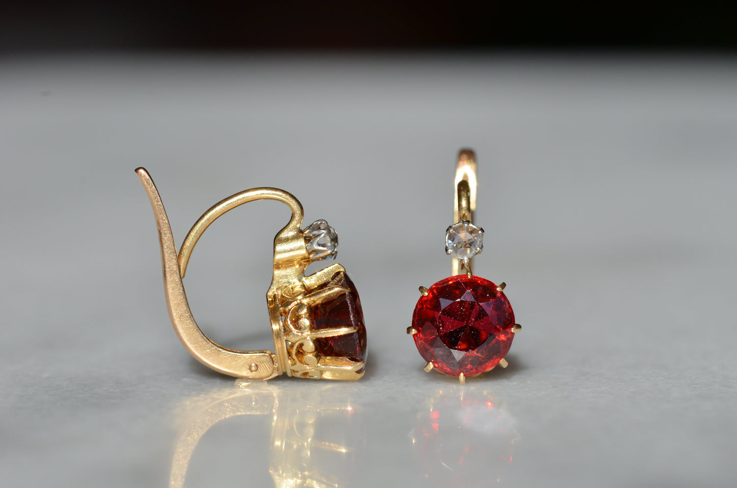 Striking Antique-Inspired Red Paste Earrings