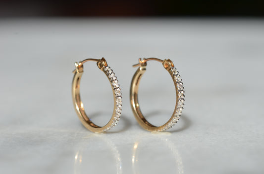 Petite Estate Diamond Hoops