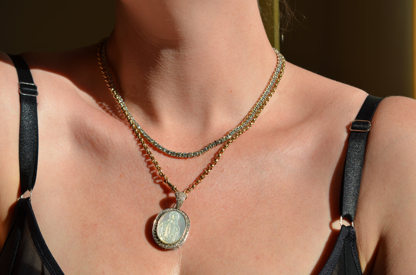 Mesmerizing Vintage Mother-of-Pearl Madonna Pendant