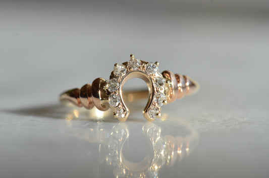 Charming Antique Diamond Horseshoe Ring