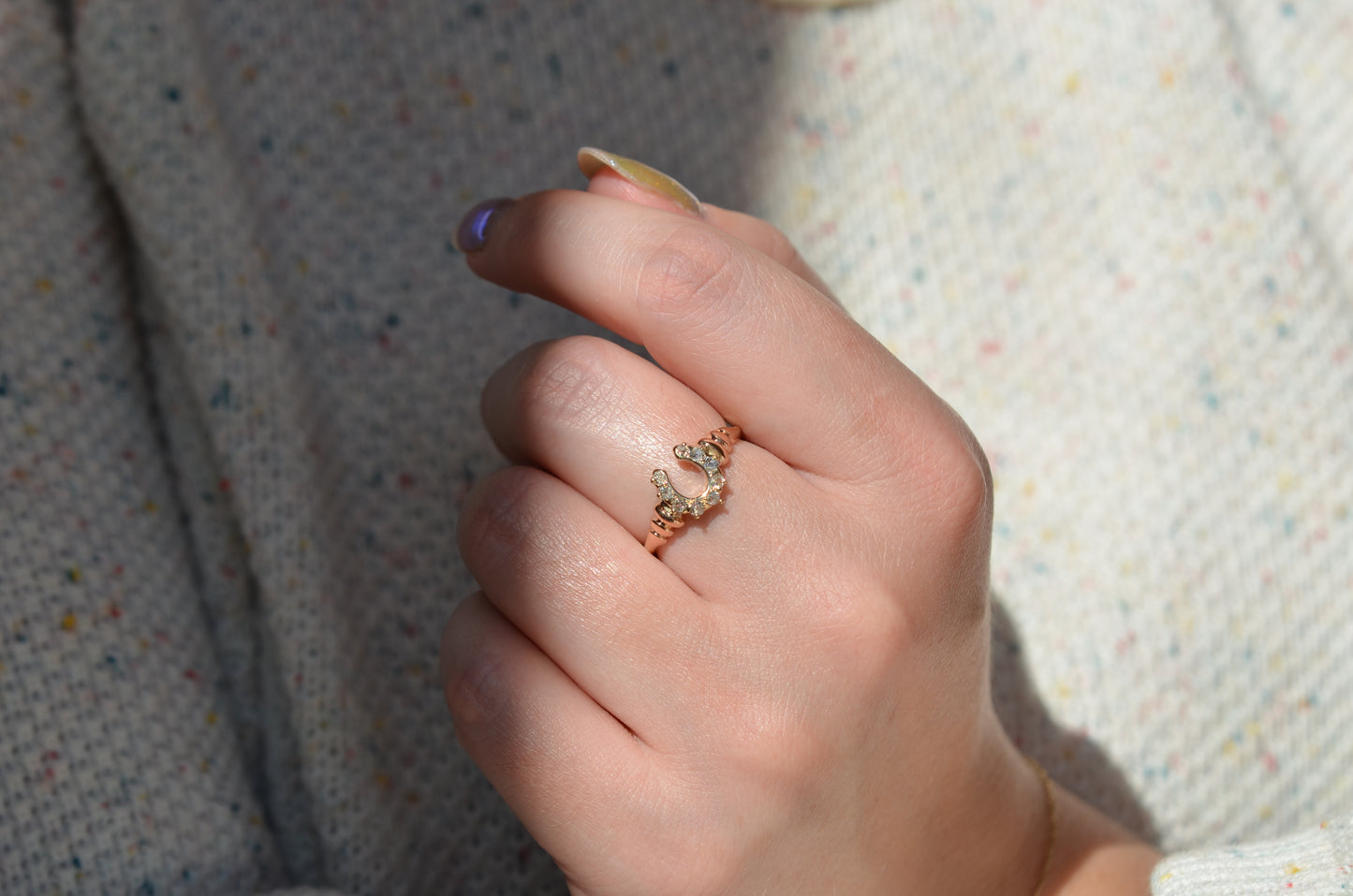 Charming Antique Diamond Horseshoe Ring