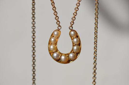 Darling Vintage Pearl Horseshoe Conversion Necklace
