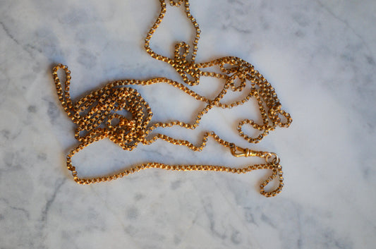 Versatile Long Rolled Gold Guard Chain 58"