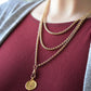 Lightweight and Long Antique Gold Muff Chain