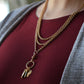 Lightweight and Long Antique Gold Muff Chain
