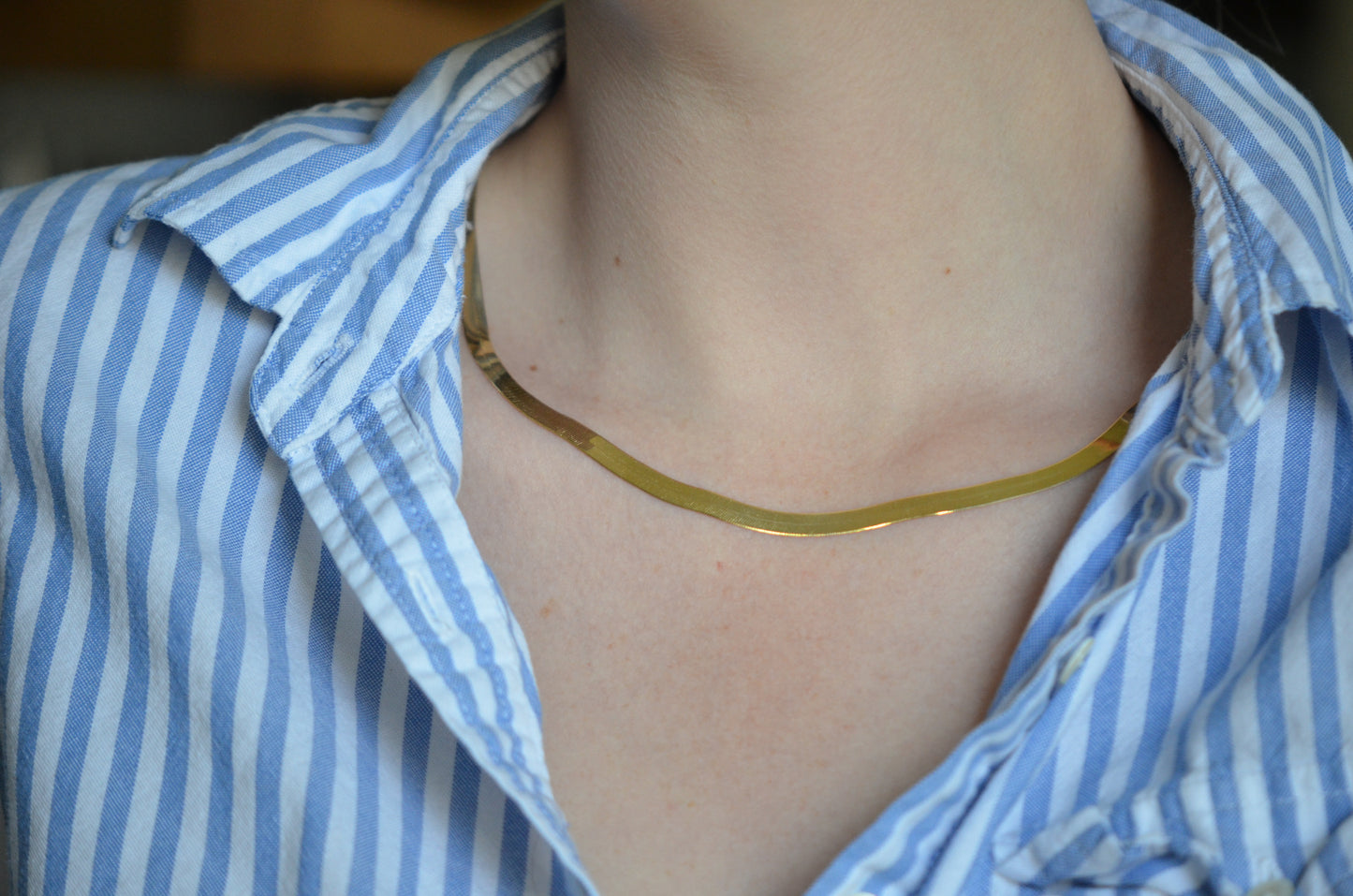 Slithering Vintage Herringbone Necklace
