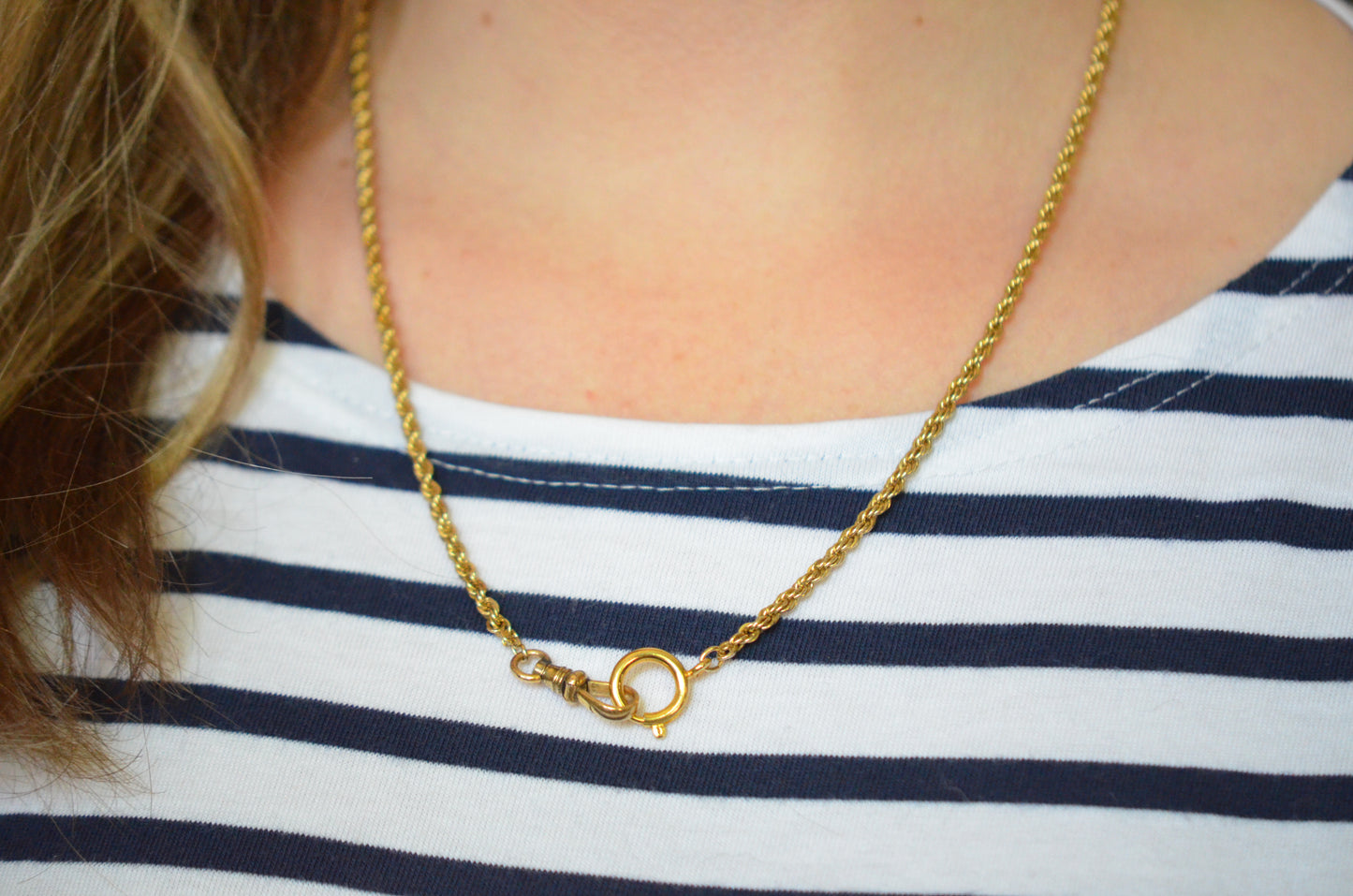 Gorgeous Vintage Gold-Filled Rope Chain with Dog Clip