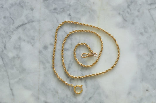 Gorgeous Vintage Gold-Filled Rope Chain with Dog Clip
