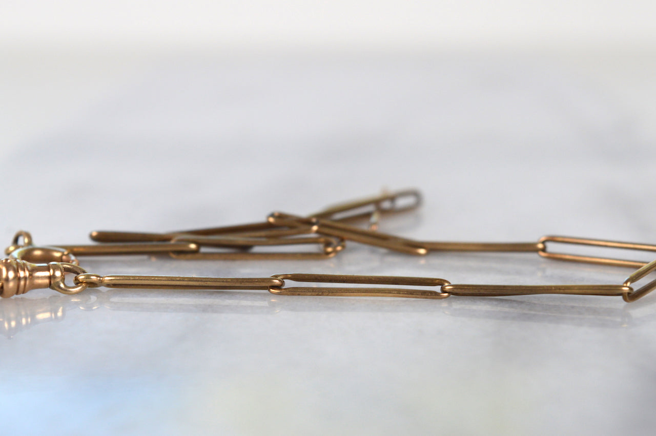 Vintage Gold Paperclip Watch Chain