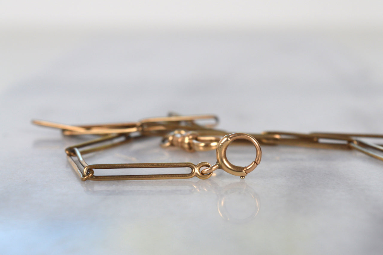 Vintage Gold Paperclip Watch Chain