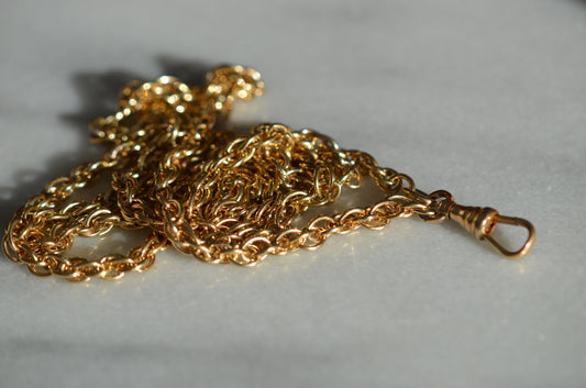 Bright Edwardian Gold-Fill Rope Chain