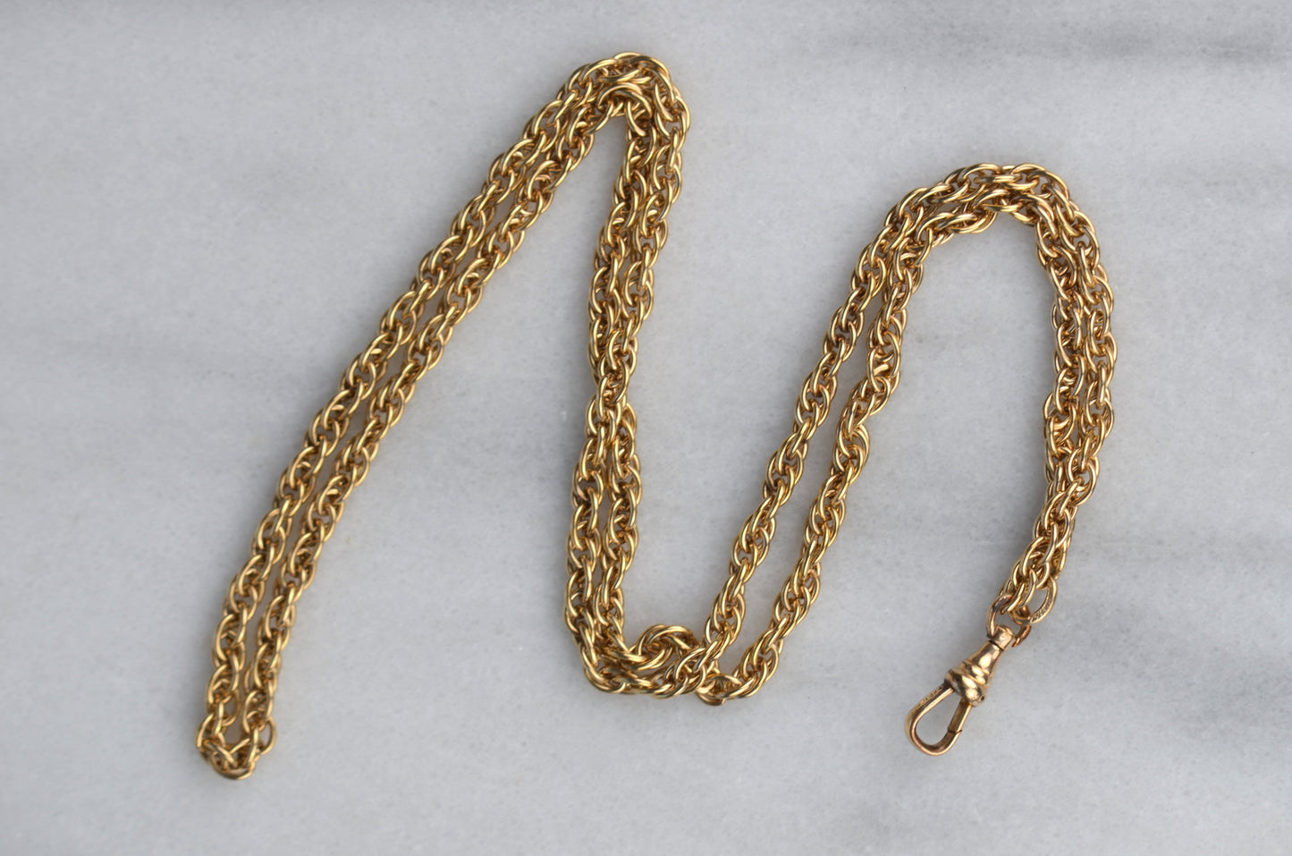 Bright Edwardian Gold-Fill Rope Chain