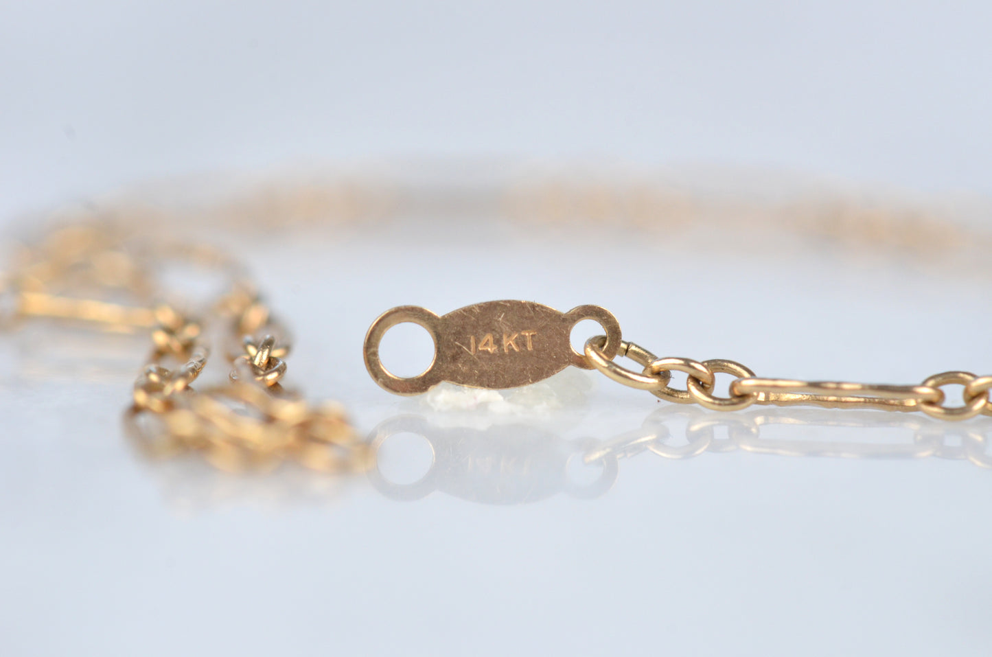 Dainty Vintage Trombone Link Necklace