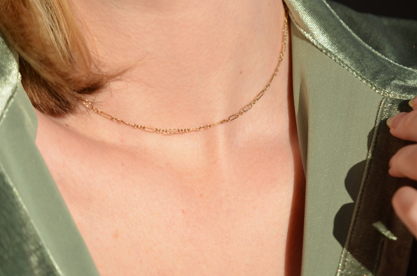 Dainty Vintage Trombone Link Necklace
