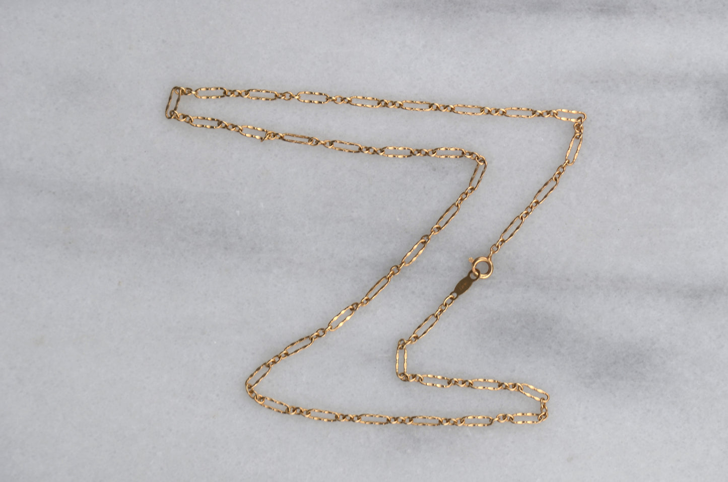 Dainty Vintage Trombone Link Necklace