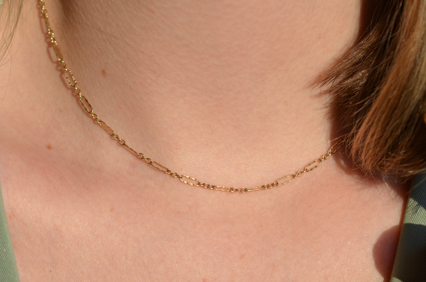 Dainty Vintage Trombone Link Necklace