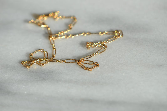 Dainty Vintage Trombone Link Necklace