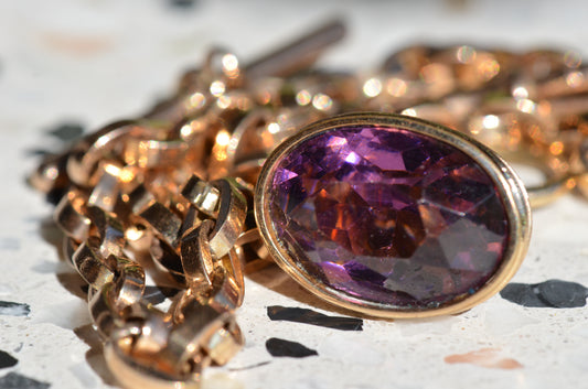 Chunky Edwardian Amethyst Watch Chain
