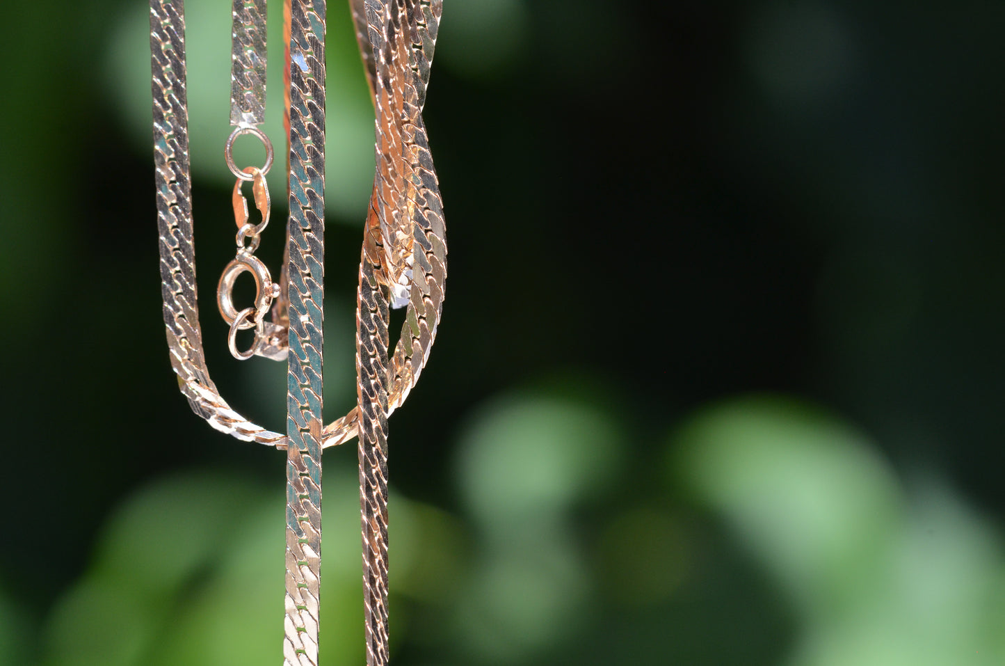 Slim Vintage Herringbone Chain