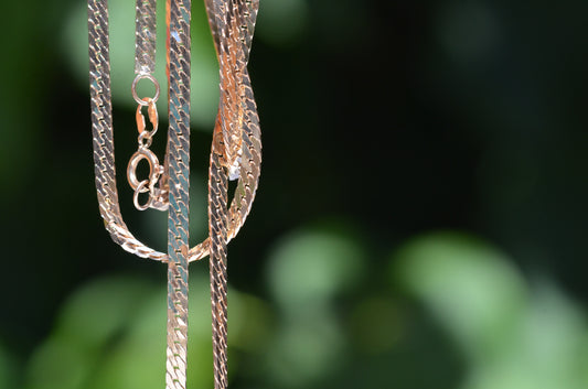 Slim Vintage Herringbone Chain