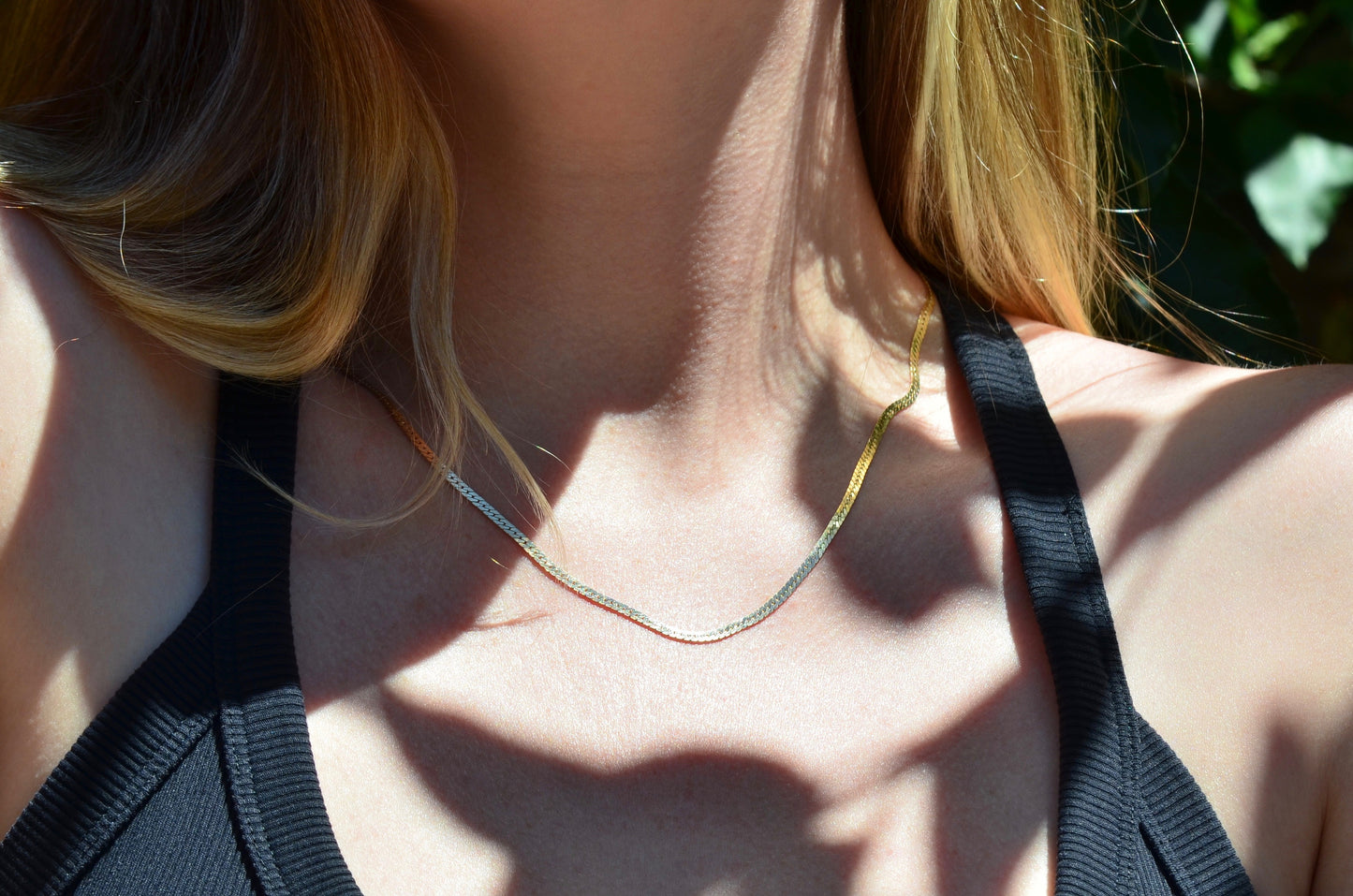 Slim Vintage Herringbone Chain
