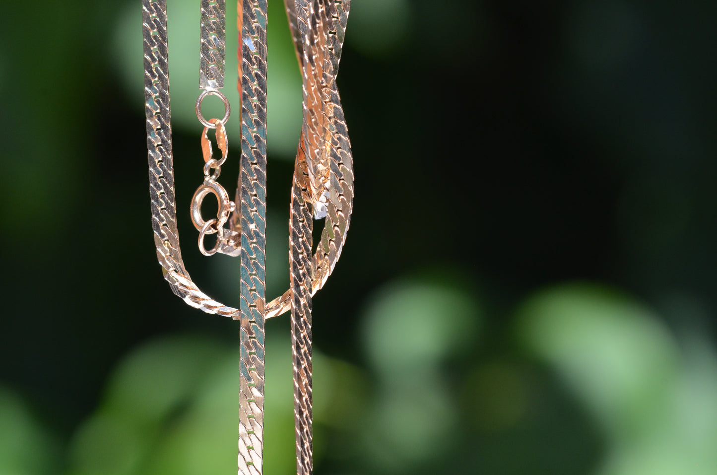 Slim Vintage Herringbone Chain