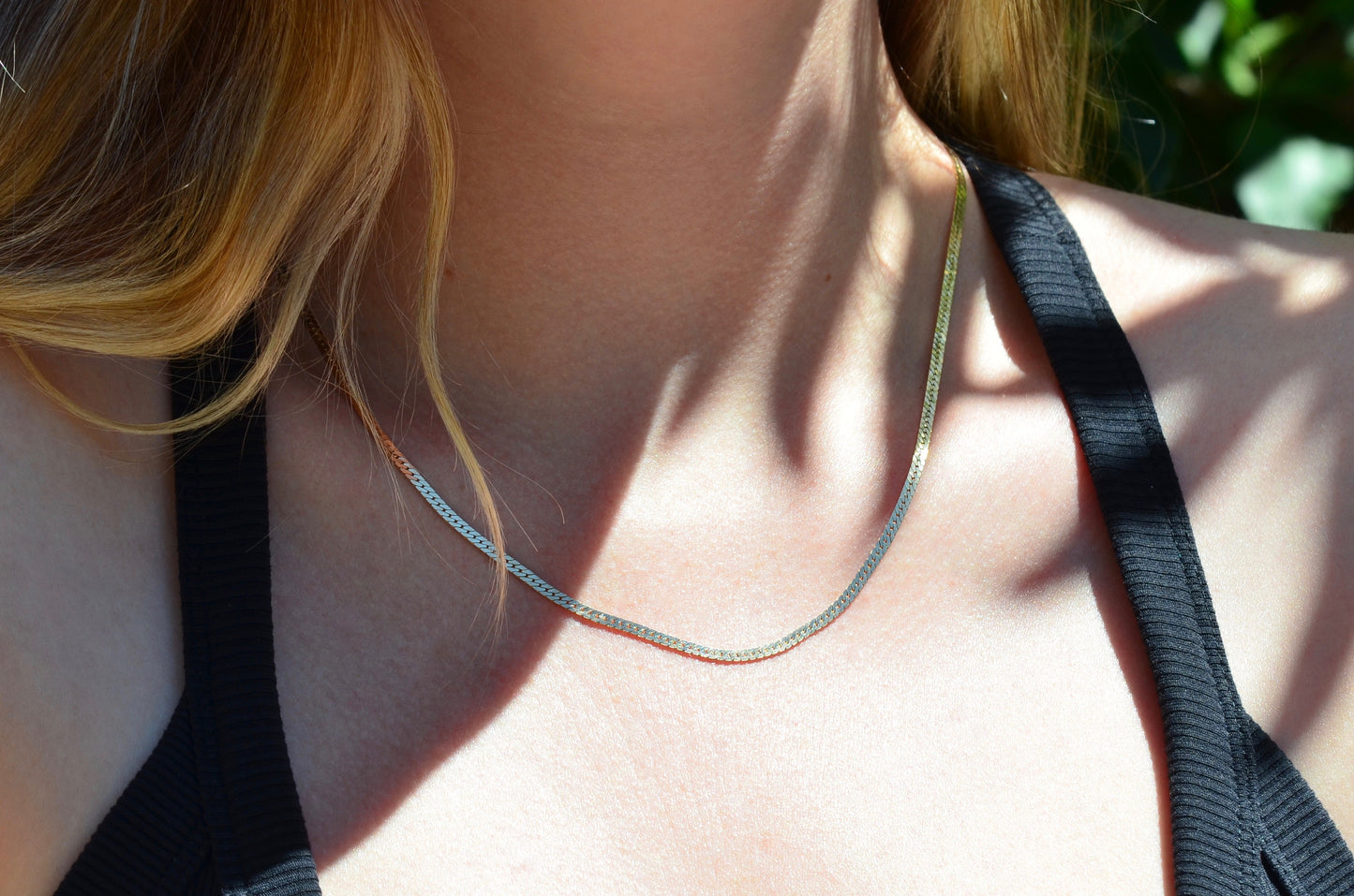 Slim Vintage Herringbone Chain