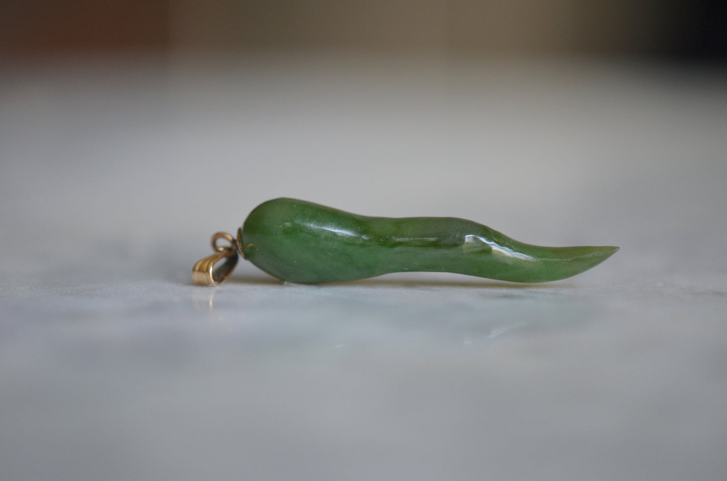 Lush Nephrite Jade Cornicello