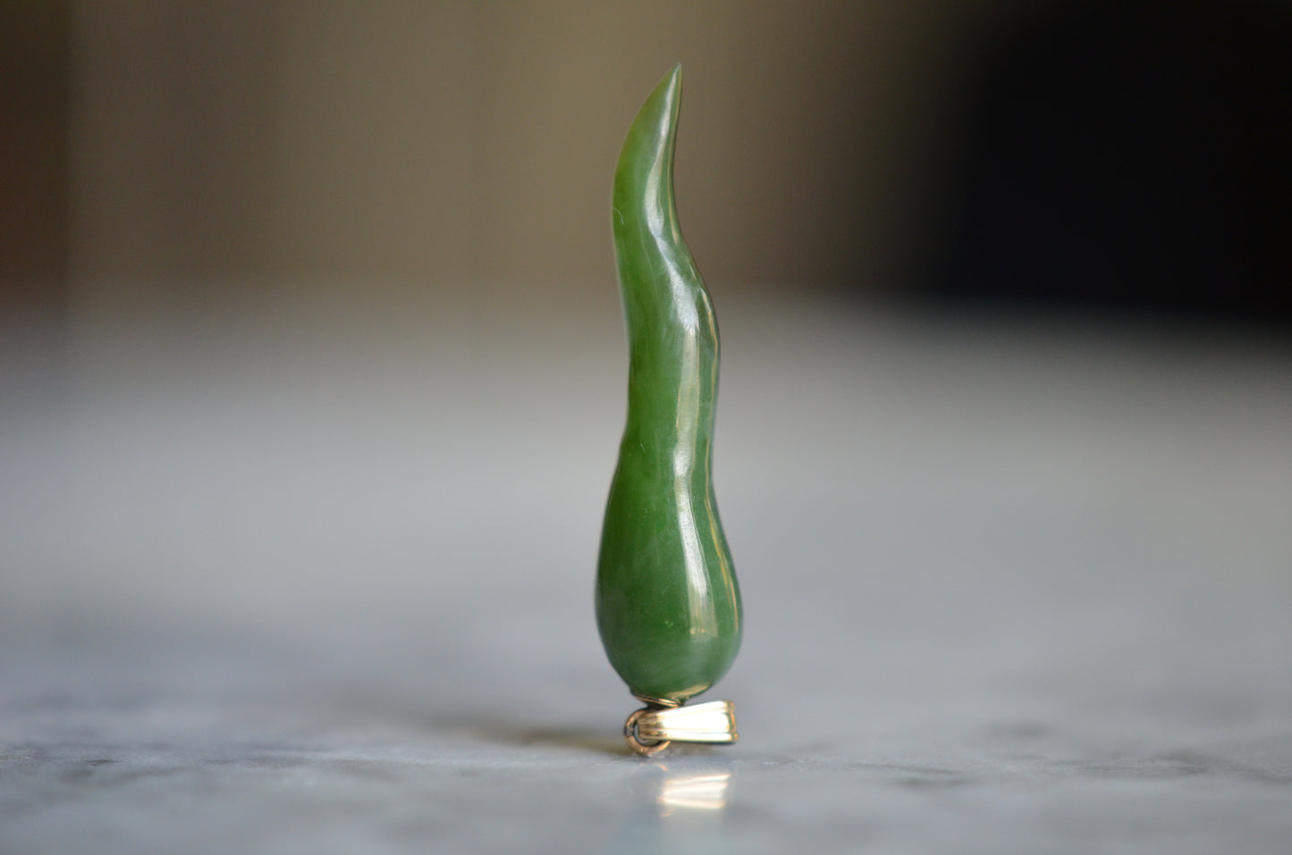 Lush Nephrite Jade Cornicello