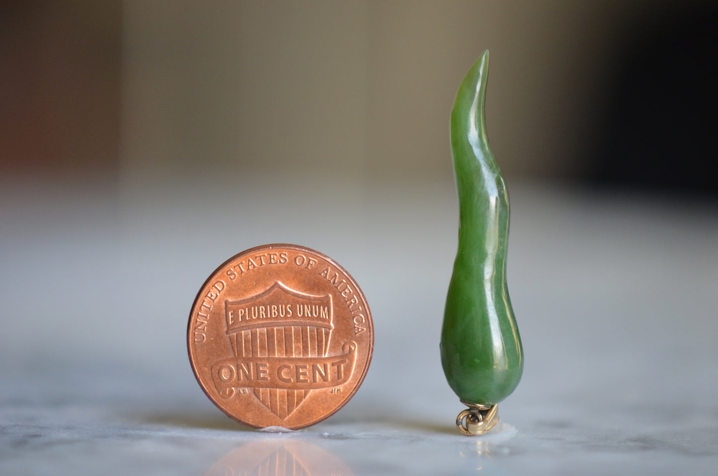 Lush Nephrite Jade Cornicello