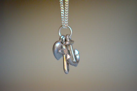 Minimalist Vintage Faith, Love & Charity Charm