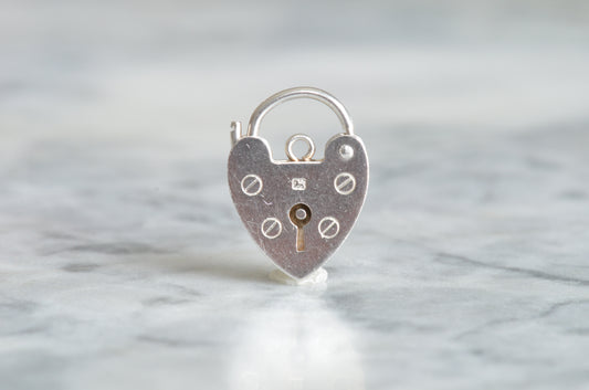 Vintage Silver Heart Padlock Clasp/Charm