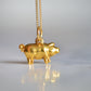 Golden Lucky Pig Vintage Charm