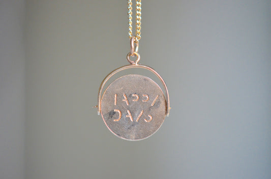 Gold "Happy Days" Vintage Spinner Charm