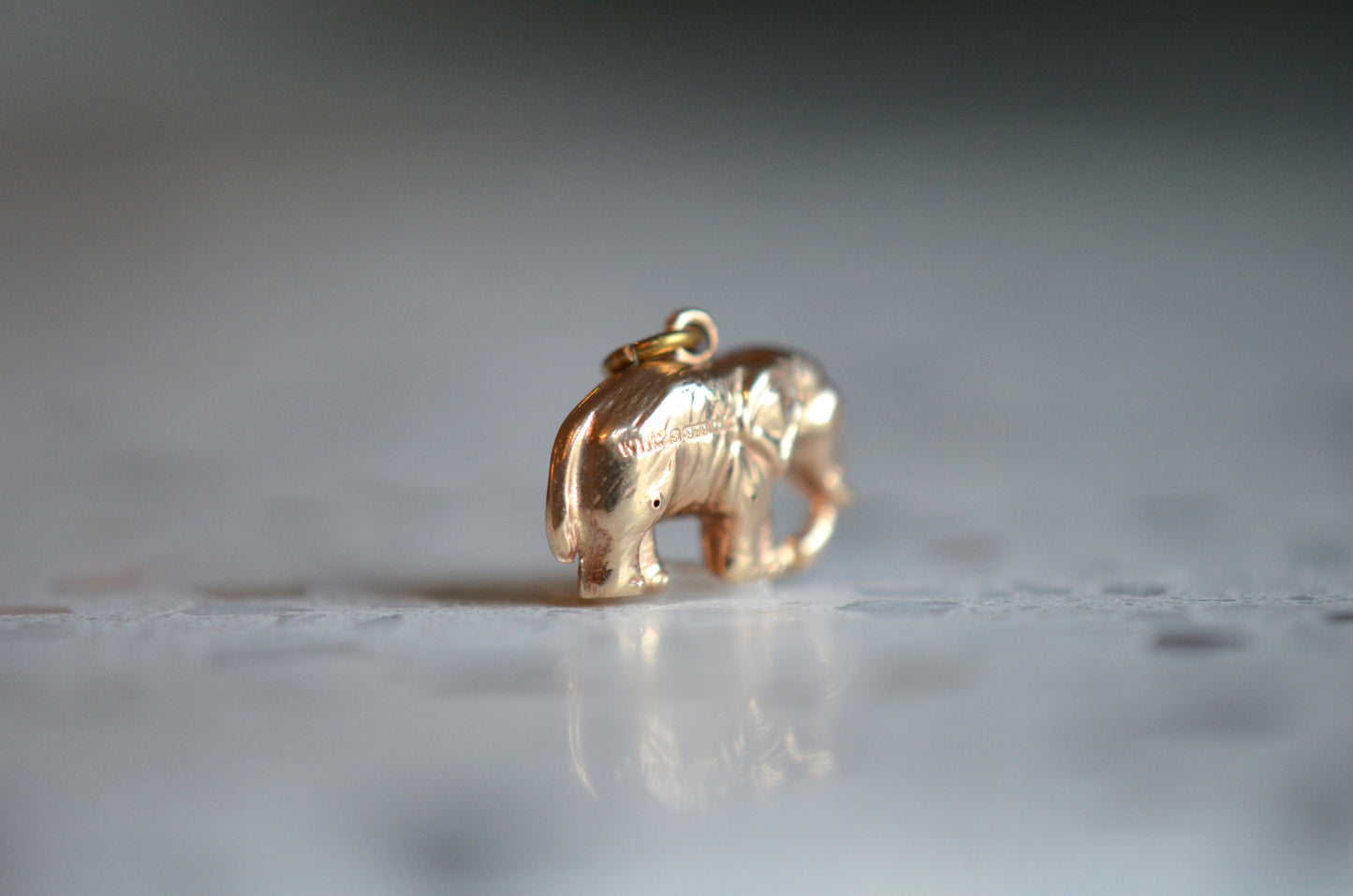 Petite Golden Elephant Charm