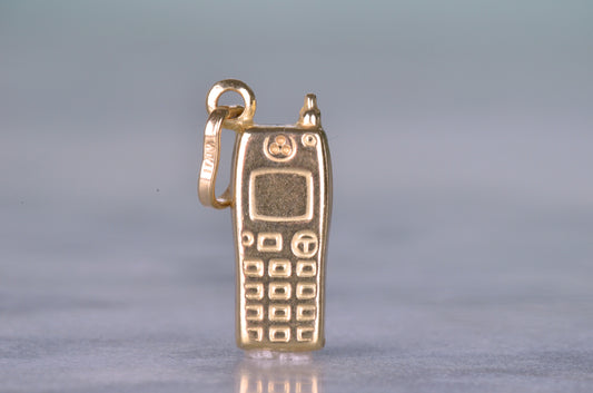 Tiny Gold Nokia Brick Cell Phone Charm