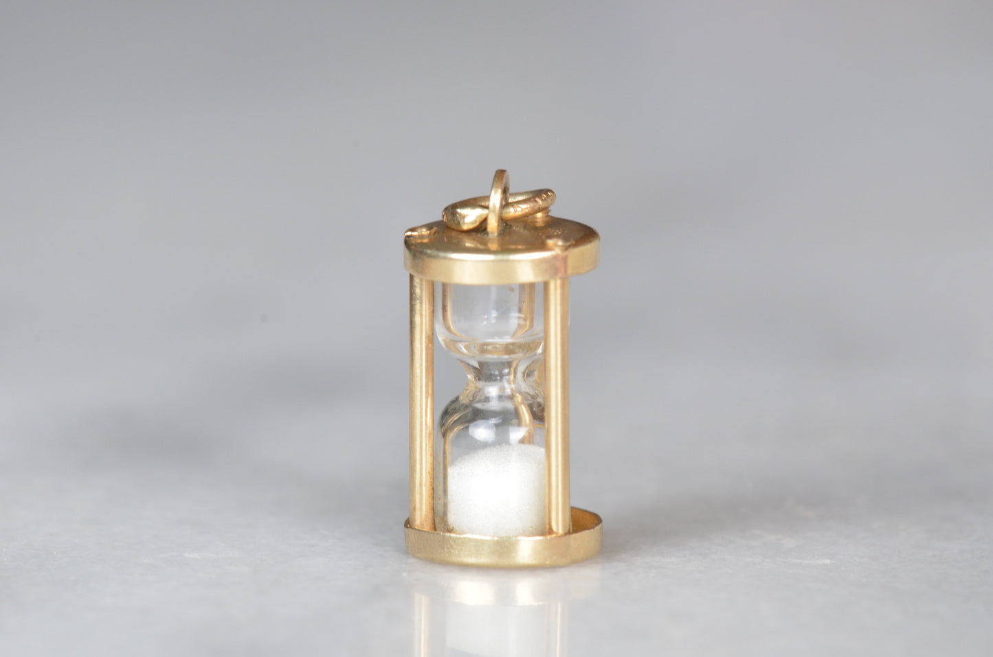 Vintage White Sand Hourglass Charm