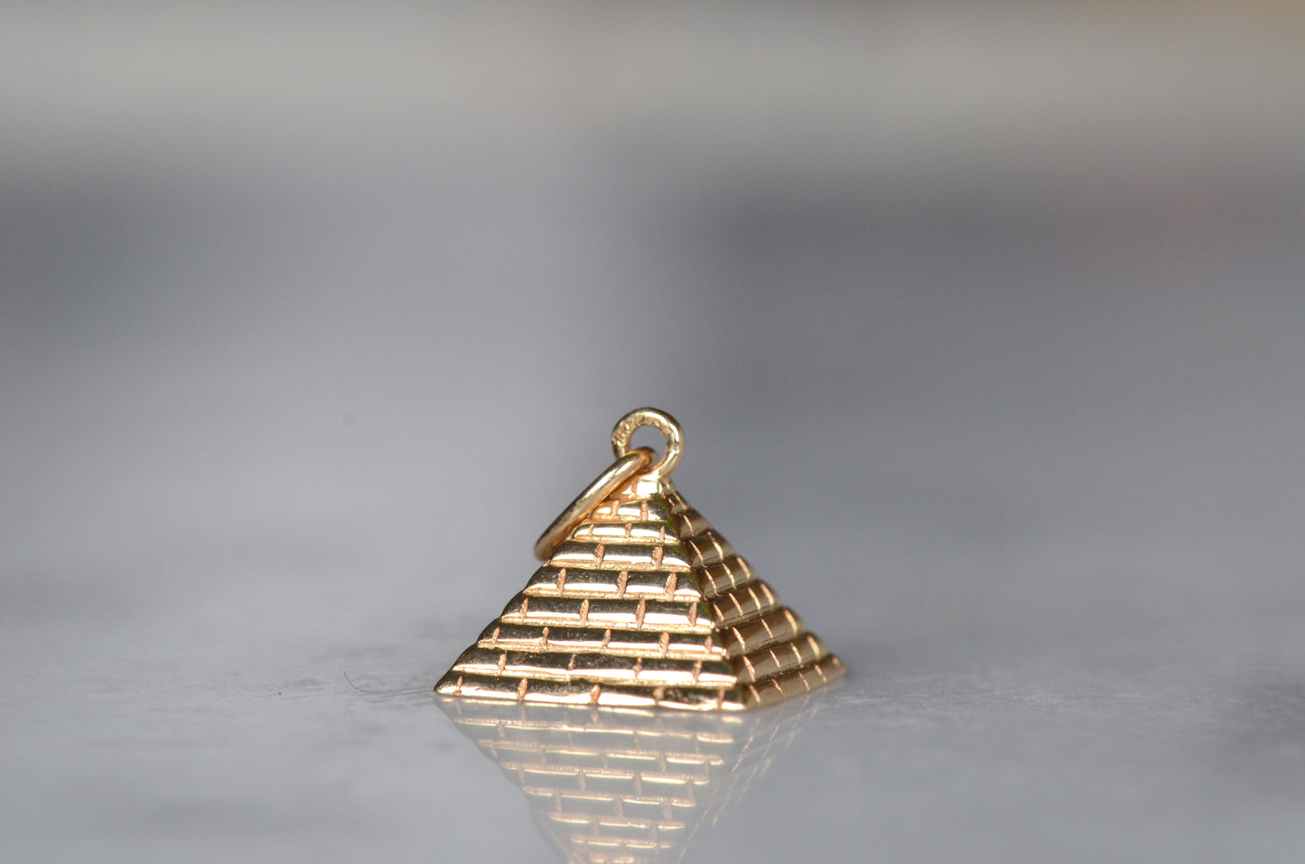 Miniature Vintage Gold Pyramid Charm