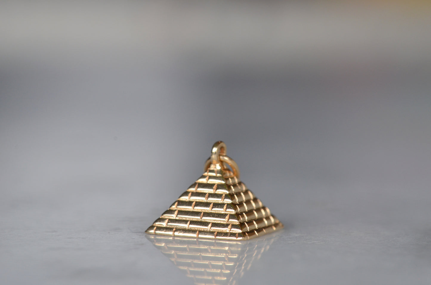 Miniature Vintage Gold Pyramid Charm