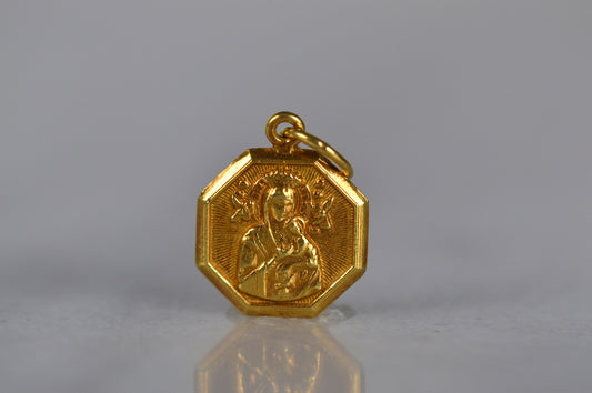 Vintage Octagonal Religious Pendant