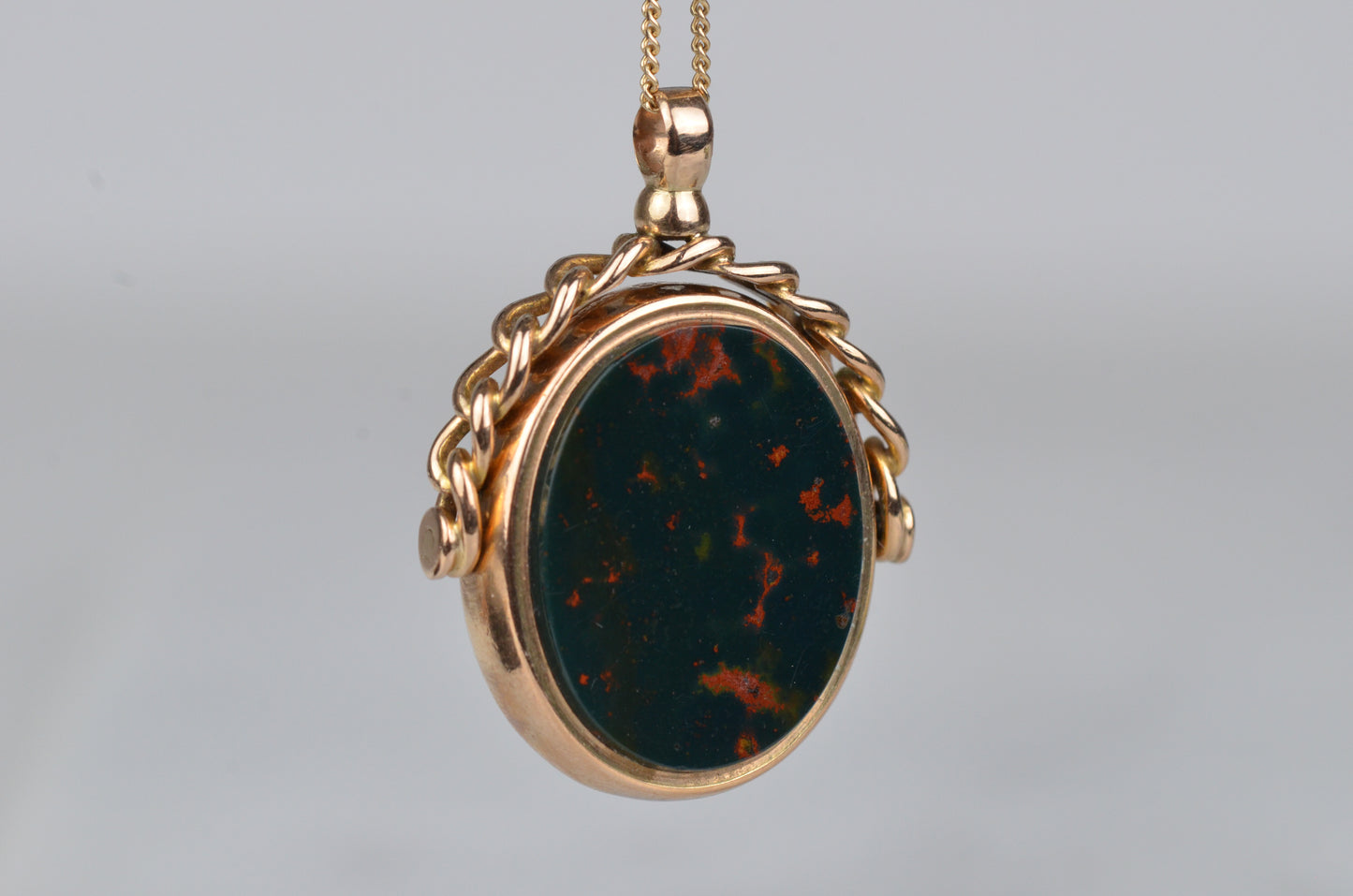 Dreamy and Heavy Carnelian and Bloodstone Spinner Fob