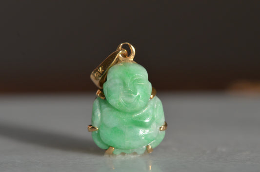 Charming Vintage Jade Buddha Pendant