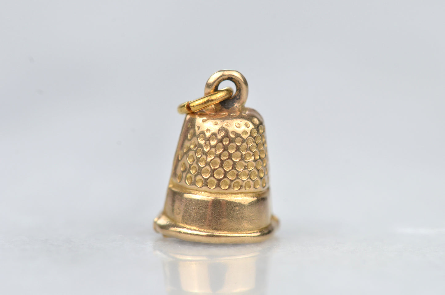 Petite Vintage Gold Thimble Charm