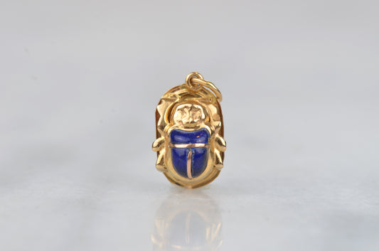 Luxe Vintage Lapis Scarab Charm