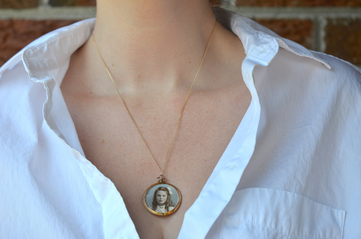 Minimal Antique Glass Locket
