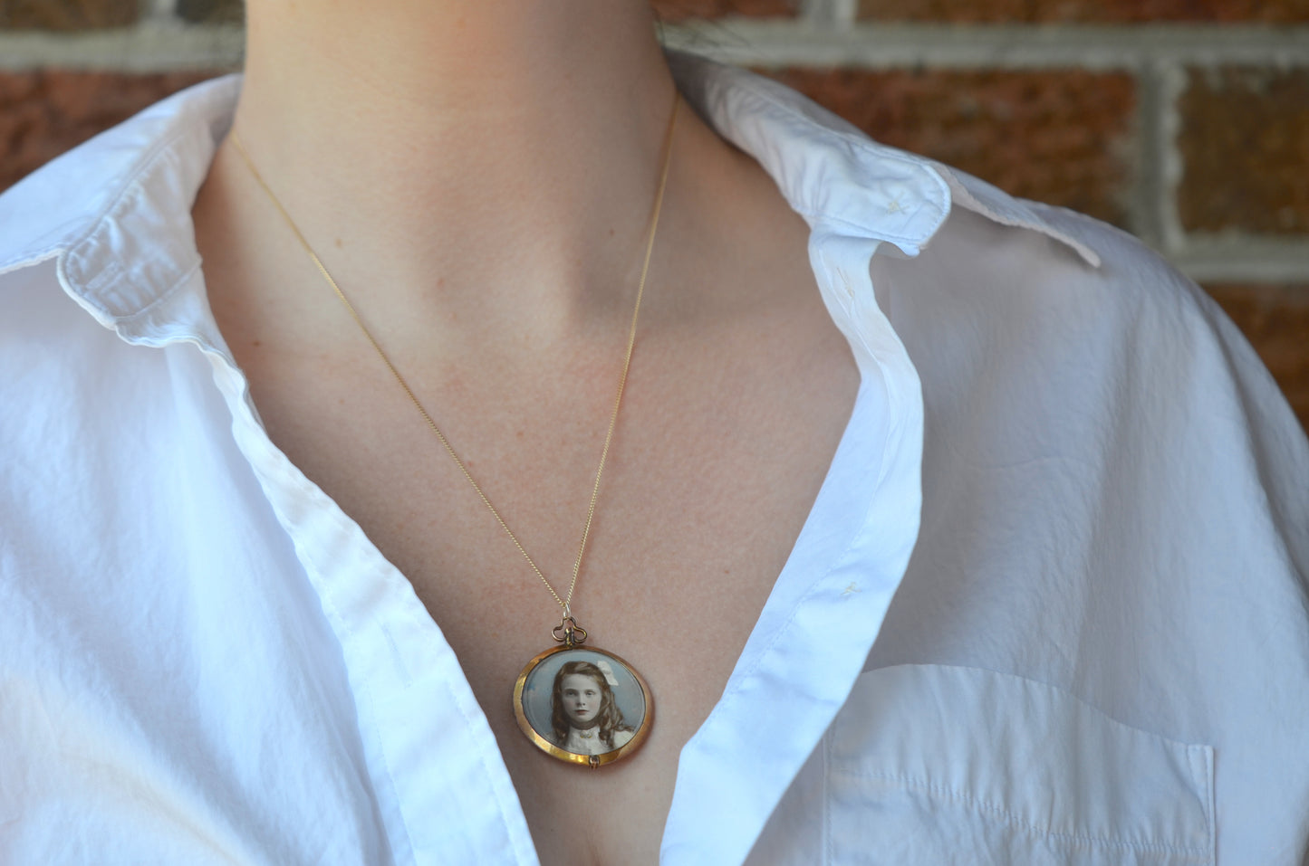 Minimal Antique Glass Locket