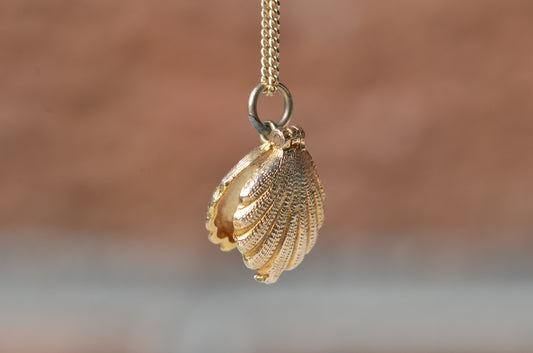 Precious Midcentury Shell and Pearl Charm