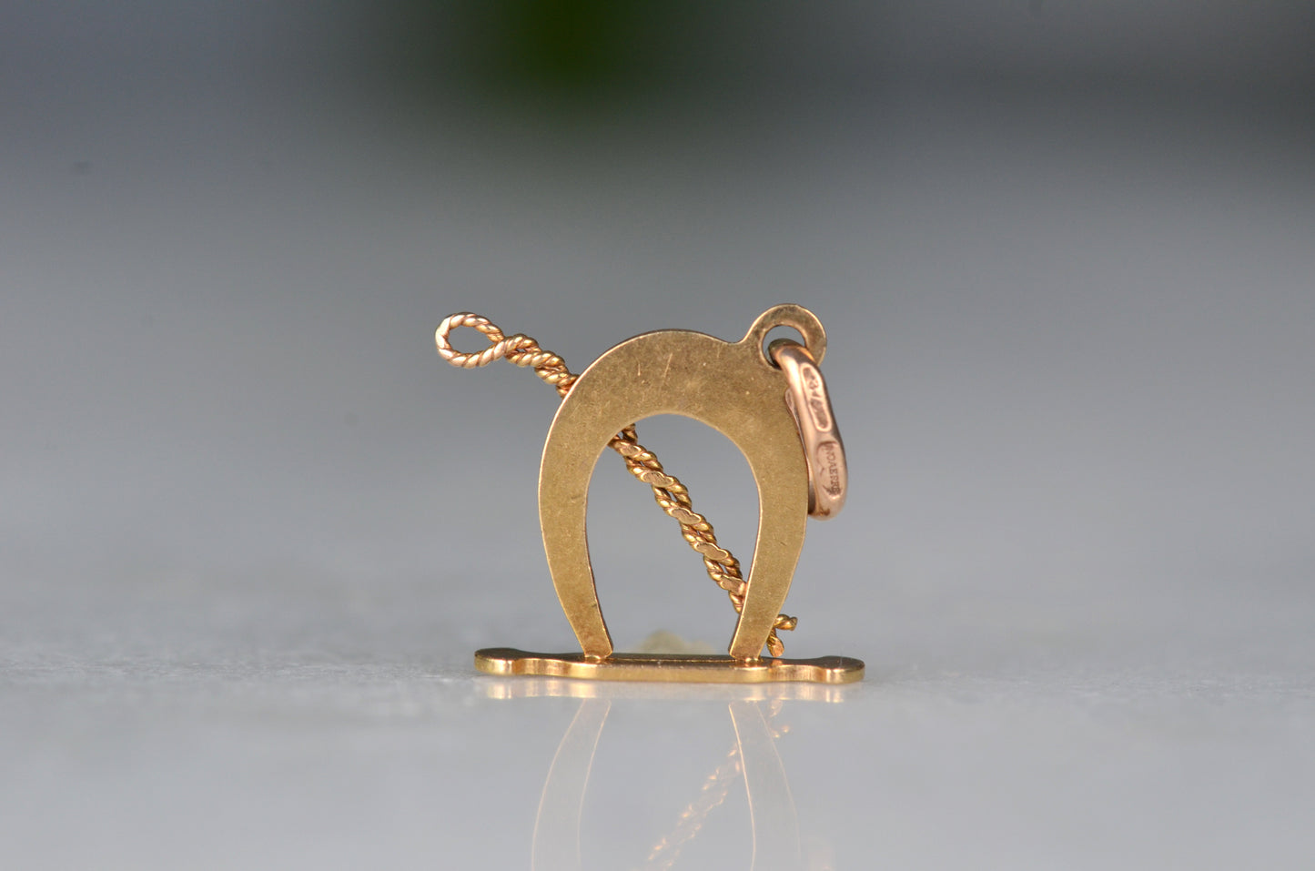 Detailed Vintage Horseshoe and Crop Charm