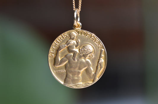 Stunning Estate P. Vincze St. Christopher Medallion